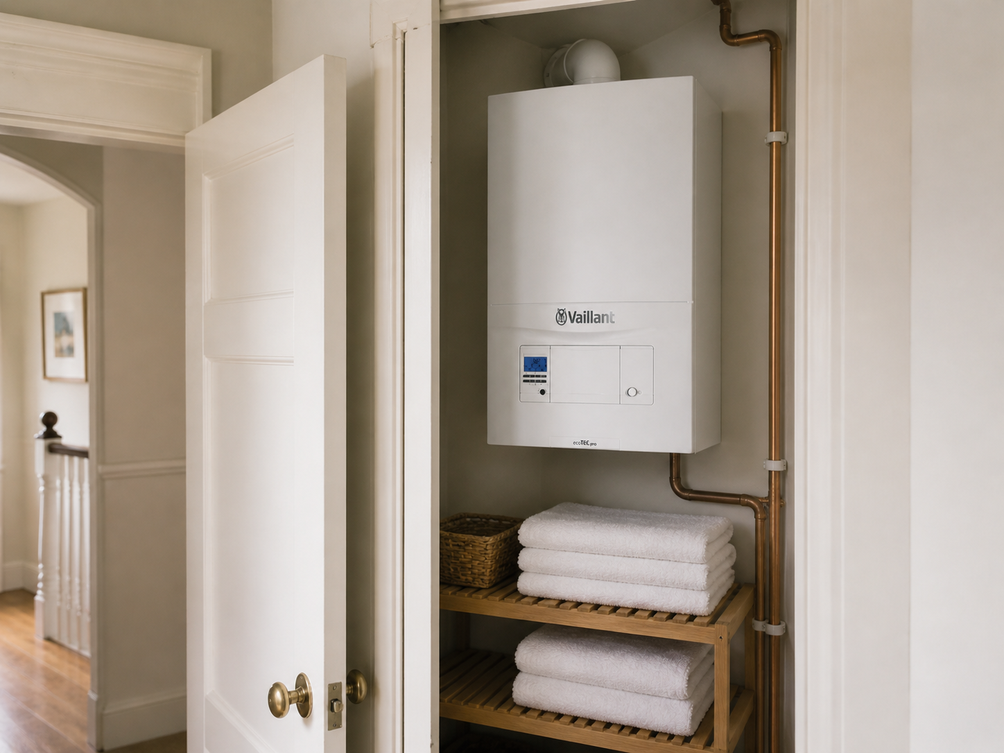 Vaillant ecoTEC Pro 28 combi boiler installed in a UK kitchen